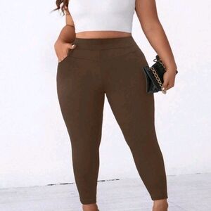 Brown High-Waisted Women's Pants New